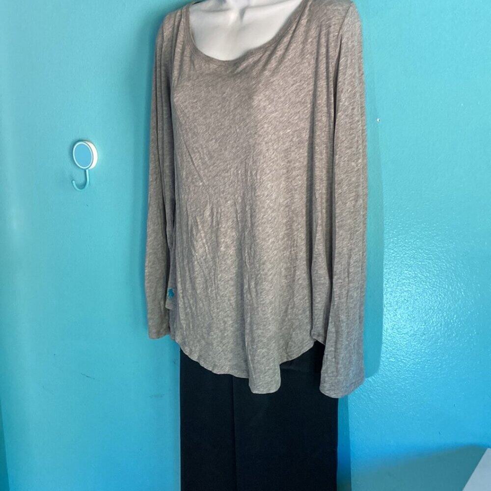 Vintage Polo Ralph Lauren Womens Size XL Scoop Neck Long Sleeve Gray Tee Shirt